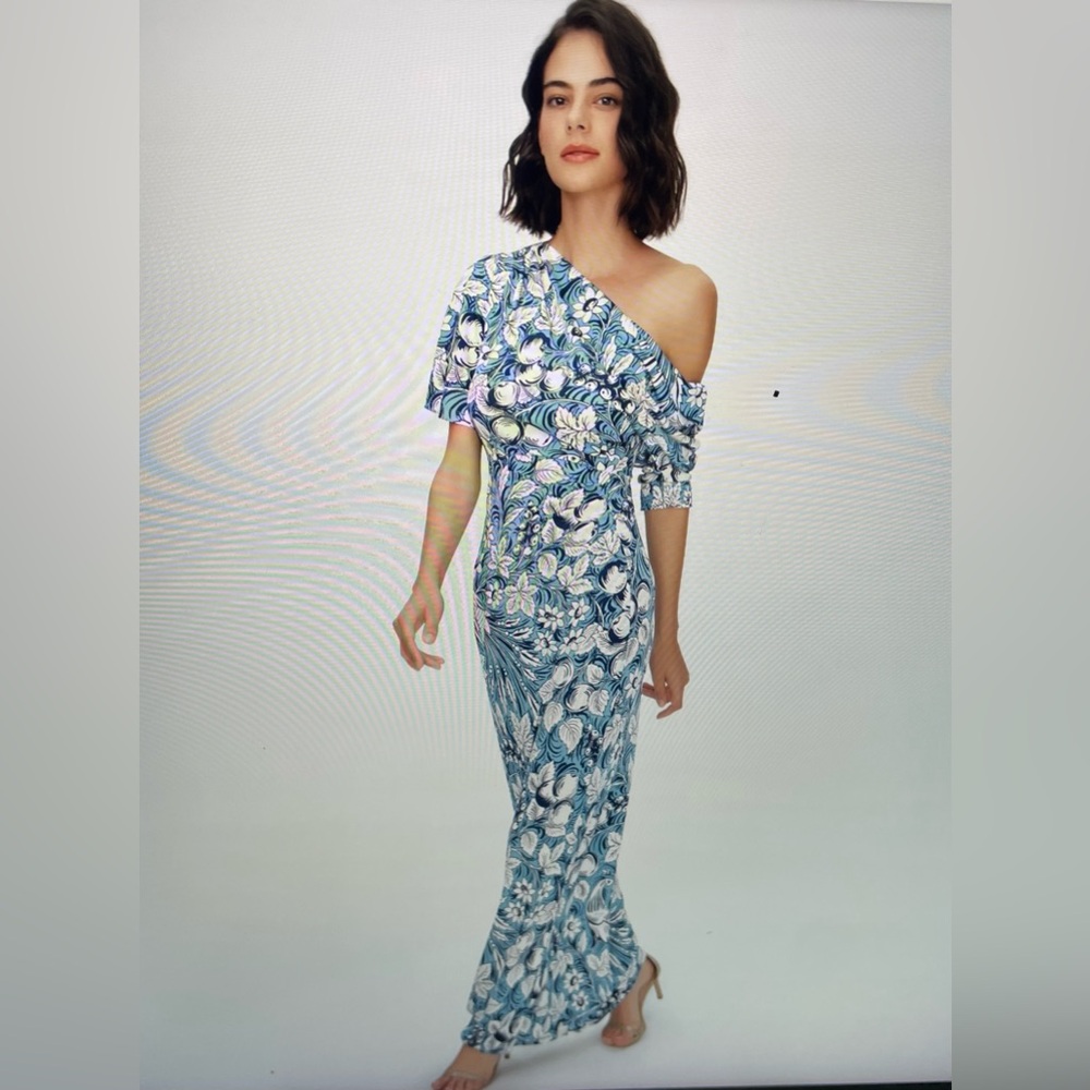 DVF Wittrock one shoulder maxi dress. Size small
